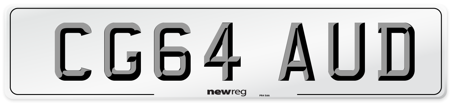 CG64 AUD Number Plate from New Reg